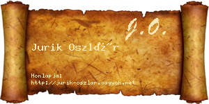 Jurik Oszlár névjegykártya